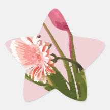 Pink Tulips Art Bouquet Stickers