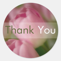 Pink Tulips • Thank You Sticker