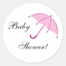 Pink umbrella baby girl stickers