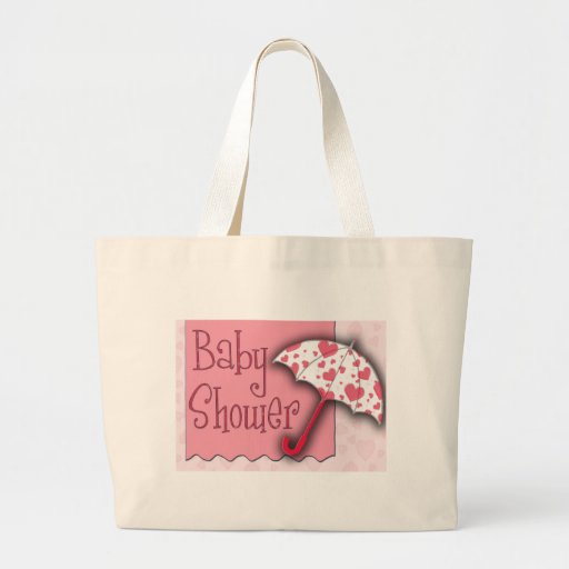 PInk Umbrella Baby Shower Canvas Bag