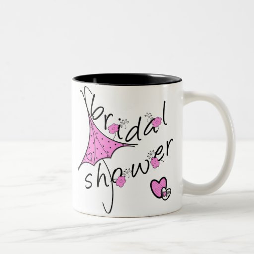 Pink Umbrella Bridal Shower Coffee Mugs