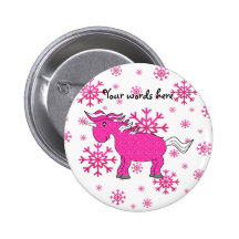 Pink unicorn pink snowflakes