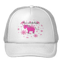 Pink unicorn pink snowflakes hat