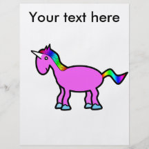 Pink unicorn with rainbow mane custom flyer