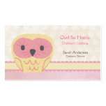 Pink Vanilla Lemon Owl Shabby Chic Business Card