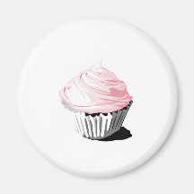 Pink vector cupcake template products fridge magnets