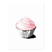 Pink vector cupcake template products post card