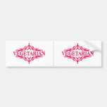 Pink Vegetarian Bumper Sticker