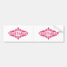 Pink Vegetarian Bumper Sticker