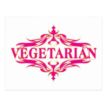 Pink Vegetarian Post Card