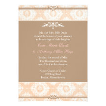 Pink Victoria Damask Wedding Invitation