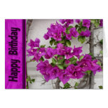 pink vine happy birthday greeting cards