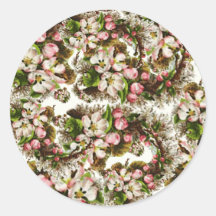 Pink Vintage Flower Bouquets Stickers