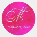 Pink Water colour stickers - Monogram M