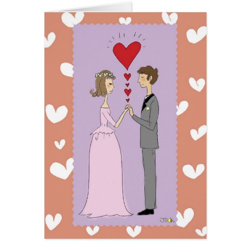 Pink wedding greeting card