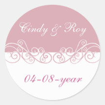 Pink wedding stickers