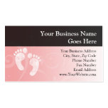 Pink/White Baby Footprints Business Card Template