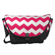 Pink white chevrons commuter bags