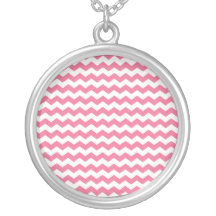 Pink white chevrons custom jewelry