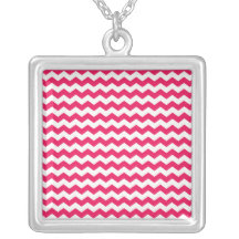 Pink white chevrons pendants