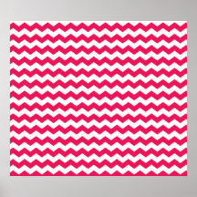 Pink white chevrons posters