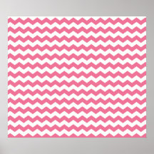 Pink white chevrons posters