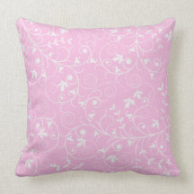 Pink & White Floral Design Pillow