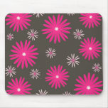 Pink white flowers mouse mats