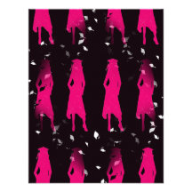 Pink & White Silhouettes Graduation Party Invite