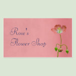 Pink Wildflower on Burgundy Flower Shop business cards