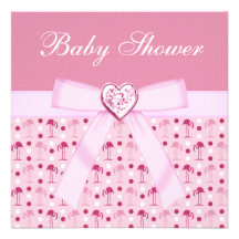 Pink Wonderland Flamingos Baby Shower Invites