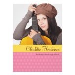 Pink yellow custom photo graduation announcement