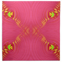 pink yellow fractal design cloth napkins