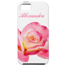 Pink & Yellow Rose with Personalised Name