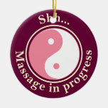 Pink Yin Yang Massage Door Sign Christmas Tree Ornament
