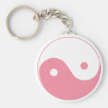 Pink Yin-Yang Symbol Keychain