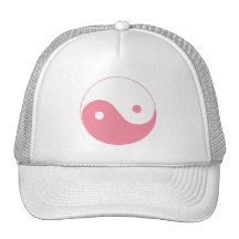 Pink Yin-Yang Symbol Mesh Hat