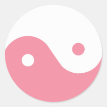 Pink Yin-Yang Symbol Round Sticker