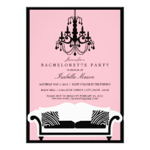 Pink Zebra Bachelorette Party Invitation
