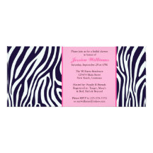 Pink Zebra Bridal Shower Invite