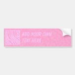 Pink Zebra Print, Animal Pattern. Bumper Stickers