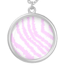 Pink Zebra Print, Animal Pattern. Personalized Necklace