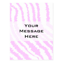 Pink Zebra Print, Animal Pattern. Post Card