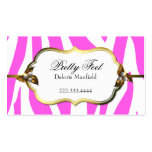 Pink Zebra Print Loyalty Business Card