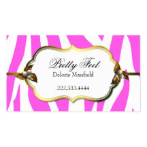 Pink Zebra Print Loyalty Business Card
