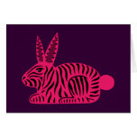 Pink Zebra Rabbit Greeting Card