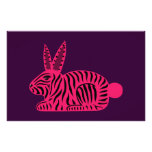 Pink Zebra Rabbit Stationery