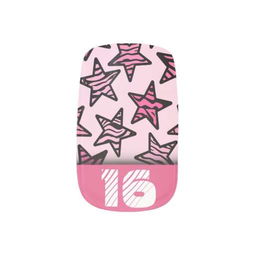 Pink Zebra Stars Sweet Birthday Nail Stickers Zazzle Pink Zebra Stars Sweet Birthday Nail Stickers Zazzle