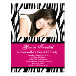 Pink Zebra Sweet Sixteen Personalised Announcement