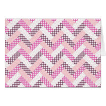Pink Zig Zag Quilt Pattern Gifts for Her Cards
